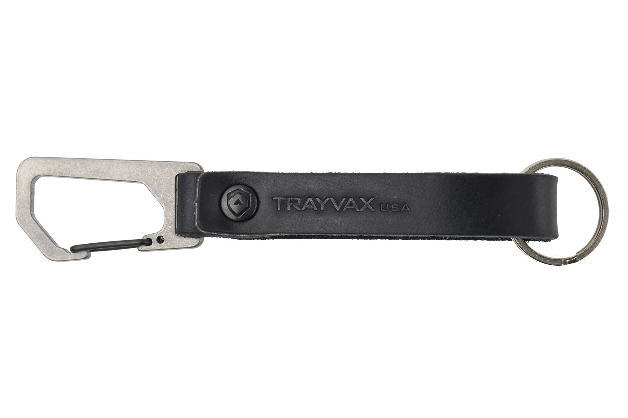 Trayvax Enterprises Keyton Clip | Carabiner Keychain, Black / Tobacco Brown